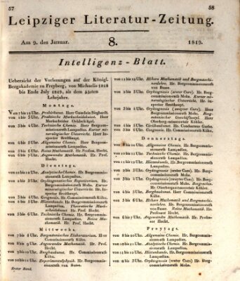 Leipziger Literaturzeitung Samstag 9. Januar 1819