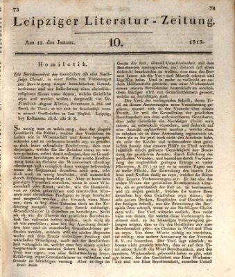 Leipziger Literaturzeitung Dienstag 12. Januar 1819