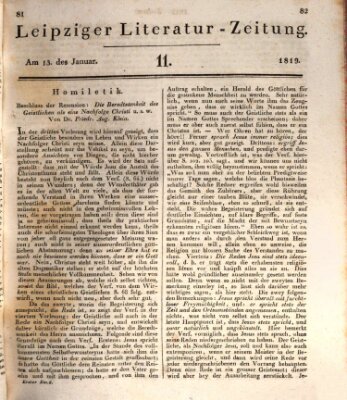 Leipziger Literaturzeitung Mittwoch 13. Januar 1819