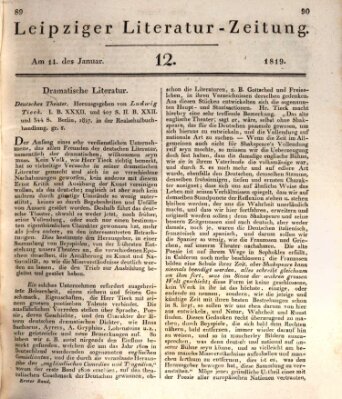 Leipziger Literaturzeitung Donnerstag 14. Januar 1819