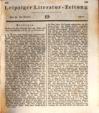 Leipziger Literaturzeitung Freitag 22. Januar 1819