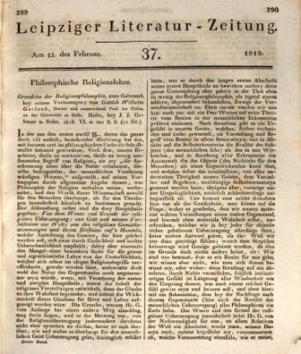 Leipziger Literaturzeitung Freitag 12. Februar 1819