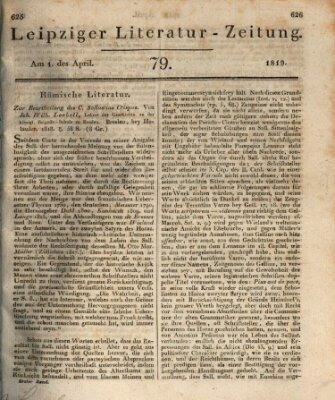 Leipziger Literaturzeitung Donnerstag 1. April 1819