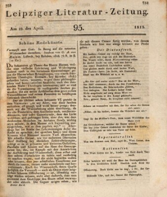 Leipziger Literaturzeitung Montag 19. April 1819