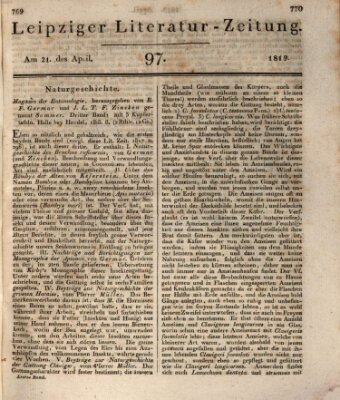 Leipziger Literaturzeitung Mittwoch 21. April 1819