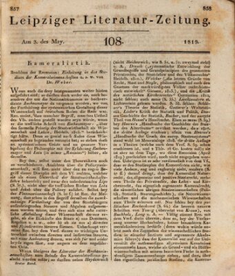 Leipziger Literaturzeitung Montag 3. Mai 1819