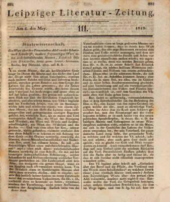 Leipziger Literaturzeitung Donnerstag 6. Mai 1819