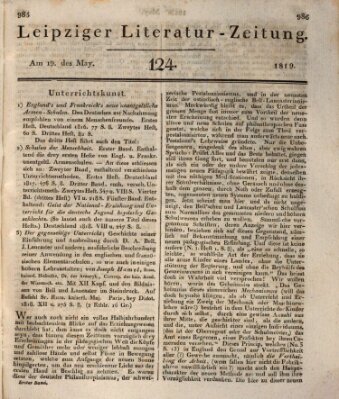 Leipziger Literaturzeitung Mittwoch 19. Mai 1819