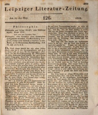 Leipziger Literaturzeitung Freitag 21. Mai 1819