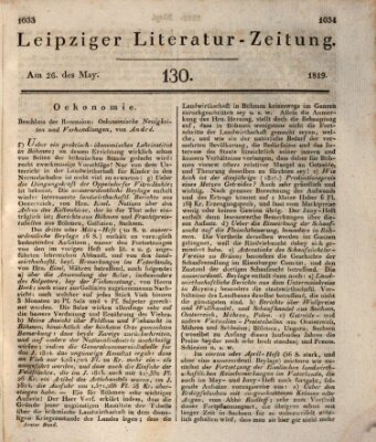 Leipziger Literaturzeitung Mittwoch 26. Mai 1819