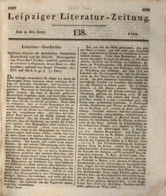 Leipziger Literaturzeitung Freitag 4. Juni 1819