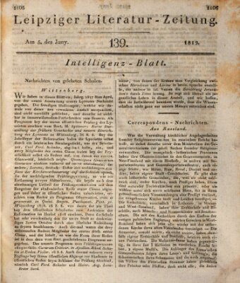 Leipziger Literaturzeitung Samstag 5. Juni 1819