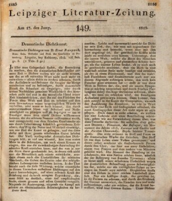 Leipziger Literaturzeitung Donnerstag 17. Juni 1819