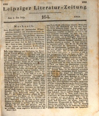 Leipziger Literaturzeitung Freitag 2. Juli 1819