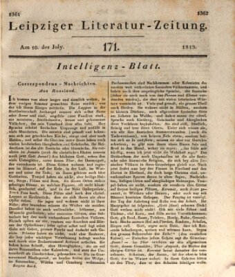 Leipziger Literaturzeitung Samstag 10. Juli 1819