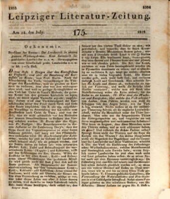 Leipziger Literaturzeitung Mittwoch 14. Juli 1819