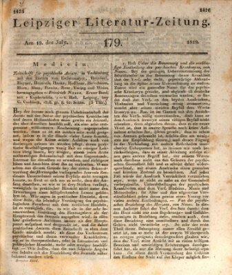 Leipziger Literaturzeitung Montag 19. Juli 1819