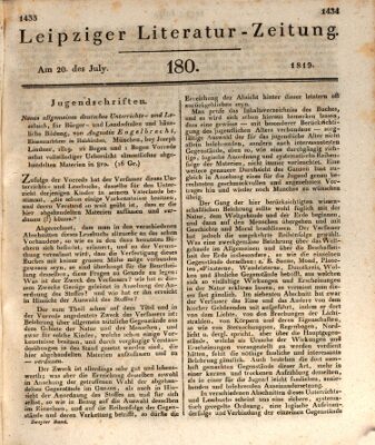 Leipziger Literaturzeitung Dienstag 20. Juli 1819