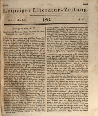 Leipziger Literaturzeitung Dienstag 27. Juli 1819