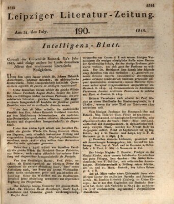 Leipziger Literaturzeitung Samstag 31. Juli 1819