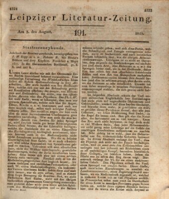 Leipziger Literaturzeitung Montag 2. August 1819