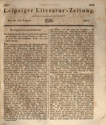 Leipziger Literaturzeitung Dienstag 10. August 1819