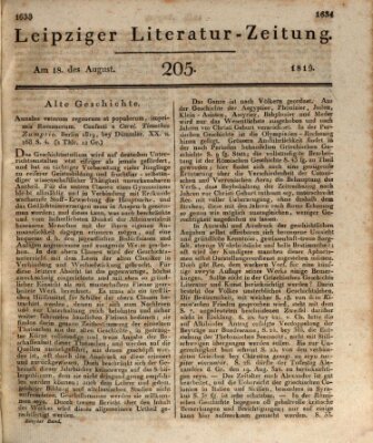 Leipziger Literaturzeitung Mittwoch 18. August 1819