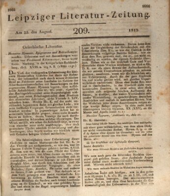 Leipziger Literaturzeitung Montag 23. August 1819
