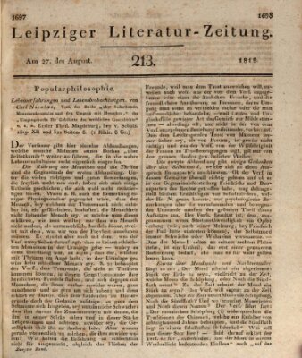 Leipziger Literaturzeitung Freitag 27. August 1819