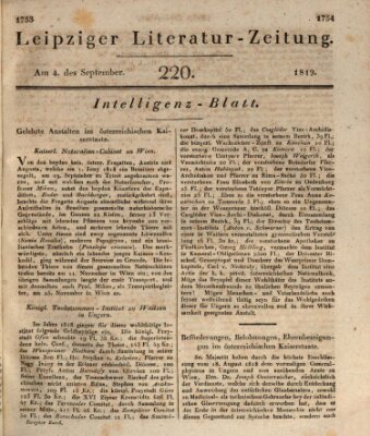 Leipziger Literaturzeitung Samstag 4. September 1819