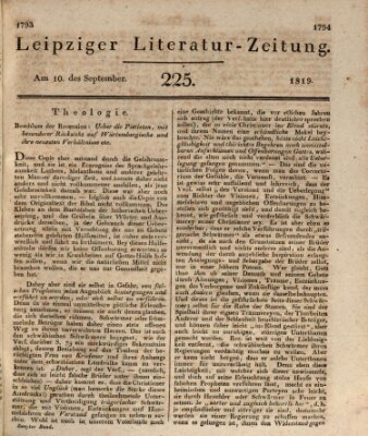 Leipziger Literaturzeitung Freitag 10. September 1819