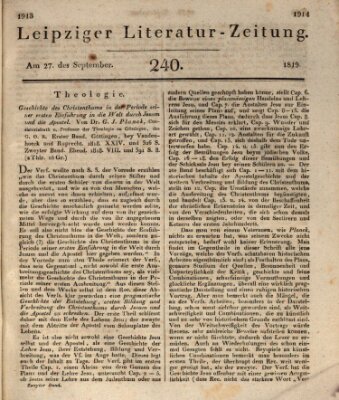 Leipziger Literaturzeitung Montag 27. September 1819