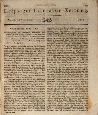 Leipziger Literaturzeitung Mittwoch 29. September 1819