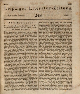 Leipziger Literaturzeitung Dienstag 5. Oktober 1819