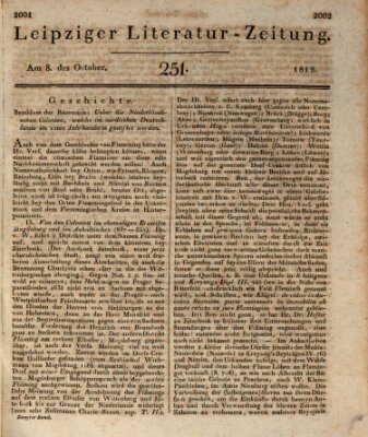 Leipziger Literaturzeitung Freitag 8. Oktober 1819