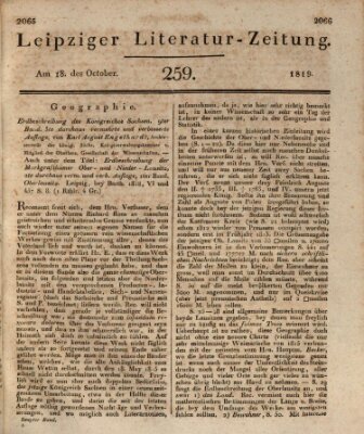 Leipziger Literaturzeitung Montag 18. Oktober 1819