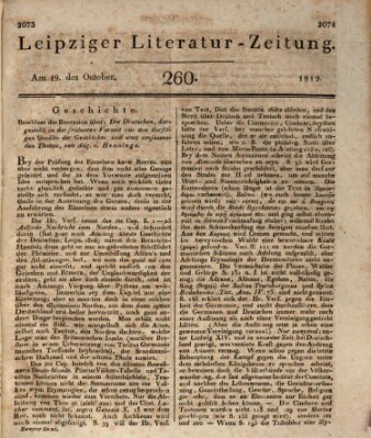 Leipziger Literaturzeitung Dienstag 19. Oktober 1819