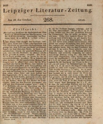 Leipziger Literaturzeitung Donnerstag 28. Oktober 1819