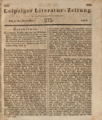 Leipziger Literaturzeitung Freitag 5. November 1819