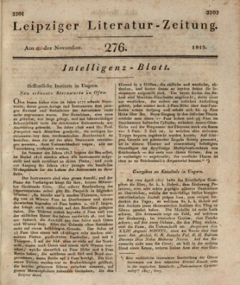 Leipziger Literaturzeitung Samstag 6. November 1819