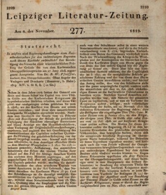 Leipziger Literaturzeitung Montag 8. November 1819