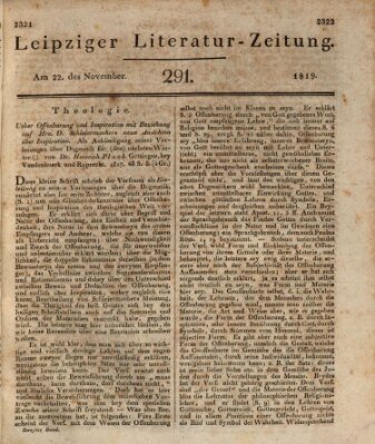 Leipziger Literaturzeitung Montag 22. November 1819