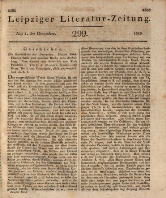 Leipziger Literaturzeitung Mittwoch 1. Dezember 1819