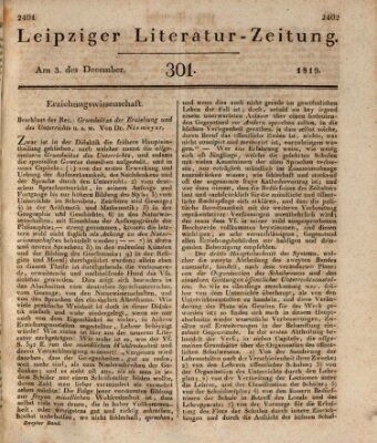 Leipziger Literaturzeitung Freitag 3. Dezember 1819