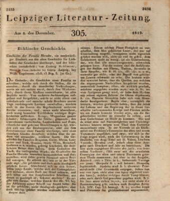 Leipziger Literaturzeitung Mittwoch 8. Dezember 1819