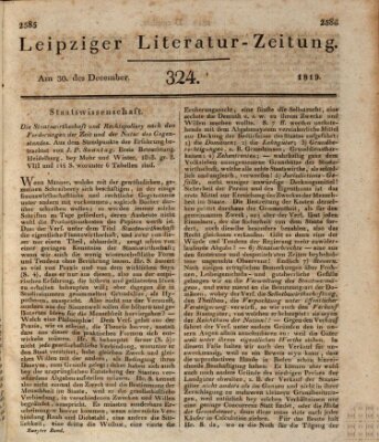 Leipziger Literaturzeitung Donnerstag 30. Dezember 1819