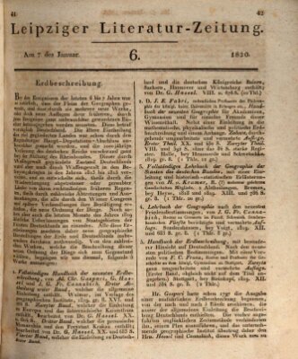 Leipziger Literaturzeitung Freitag 7. Januar 1820