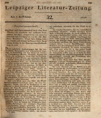 Leipziger Literaturzeitung Montag 7. Februar 1820