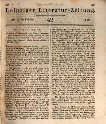 Leipziger Literaturzeitung Freitag 18. Februar 1820