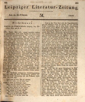 Leipziger Literaturzeitung Montag 28. Februar 1820